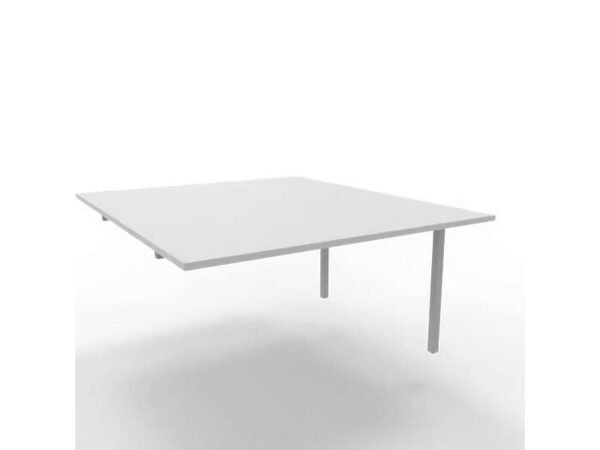 Postazione aggiuntiva bench piano grigio 140x160xH.75 cm gamba a ponte in acciaio argento Practika P3 - ECBIC14-GR-A