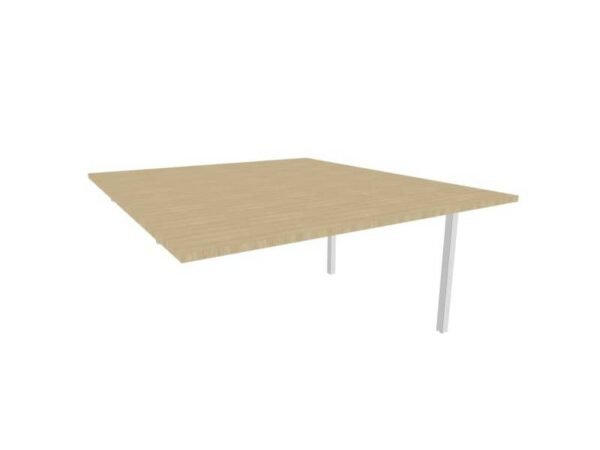 Postazione aggiuntiva bench piano rovere 140x160xH.75 cm gamba a ponte in acciaio argento Practika P3 - ECBIC14-RK-A