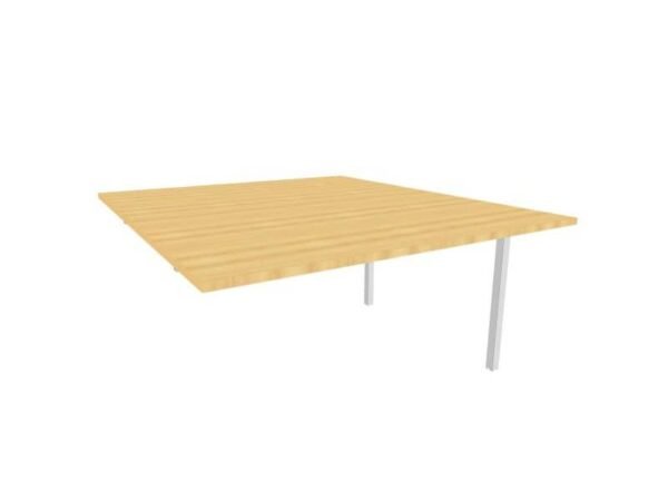 Postazione aggiuntiva bench piano faggio 140x160xH.75 cm gamba a ponte in acciaio argento Practika P3 - ECBIC14-FA-A