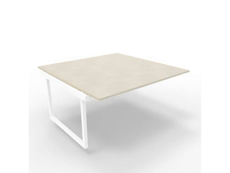 Postazione aggiuntiva bench cemento 160x160xH.75 cm gamba ad anello in acciaio bianco Practika P2 ECBIA16-CL-I