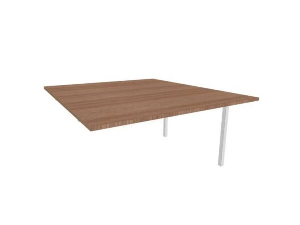 Postazione aggiuntiva bench piano noce 140x160xH.75 cm gamba a ponte in acciaio argento Practika P3 - ECBIC14-NO-A