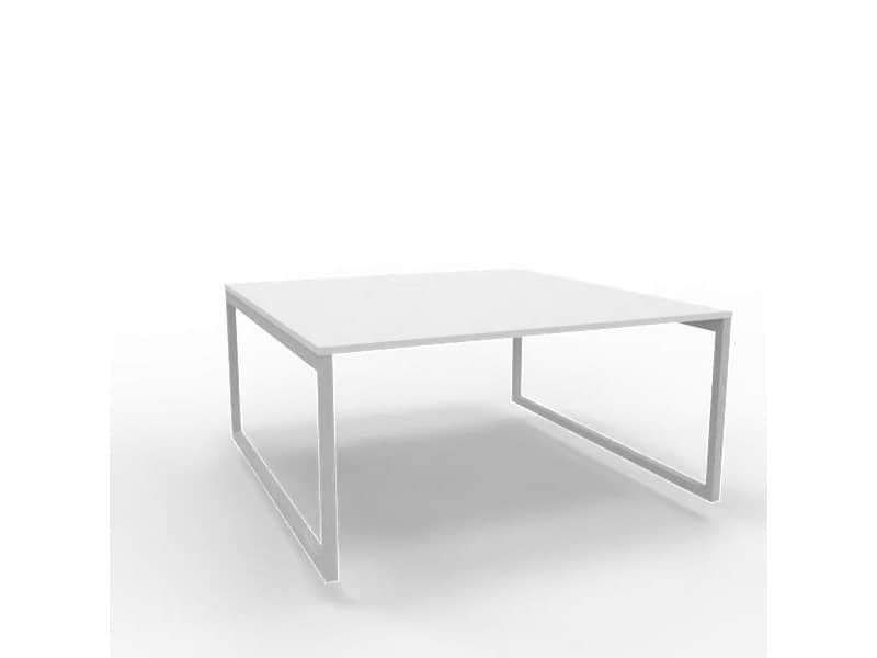 Bench piano grigio 160x160xH.75 cm gamba ad anello in acciaio argento linea Practika P2 Quadrifoglio – ECBEA16-GR-A