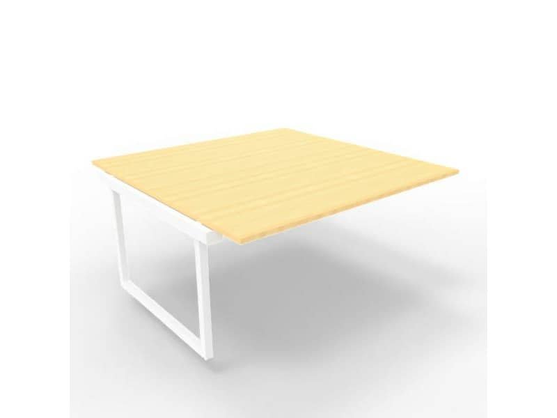 Postazione aggiuntiva bench piano faggio 160x160xH.75 cm gamba ad anello in acciaio bianco Practika P2 ECBIA16-FA-I