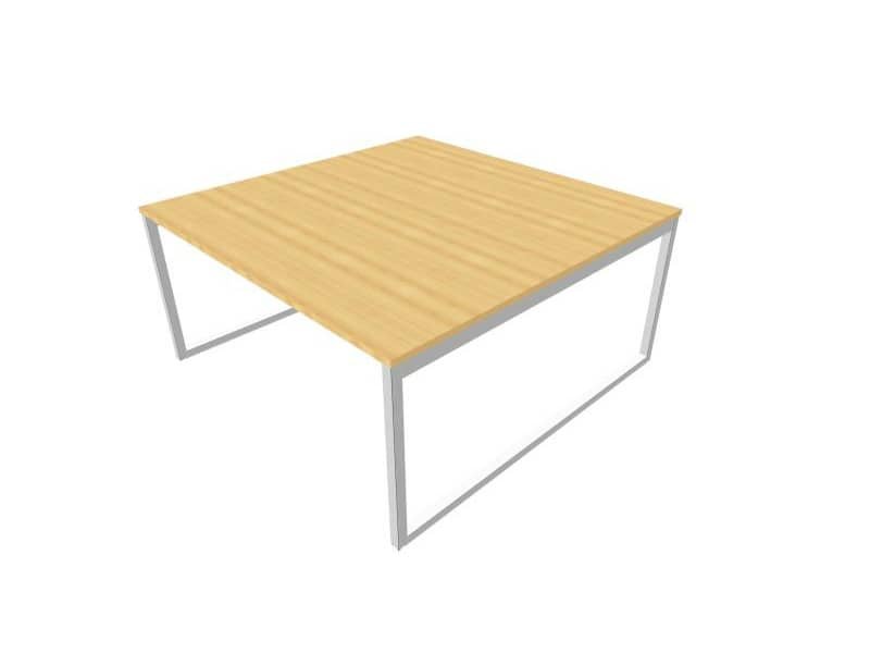 Bench piano faggio 160x160xH.75 cm gamba ad anello in acciaio argento linea Practika P2 Quadrifoglio – ECBEA16-FA-A