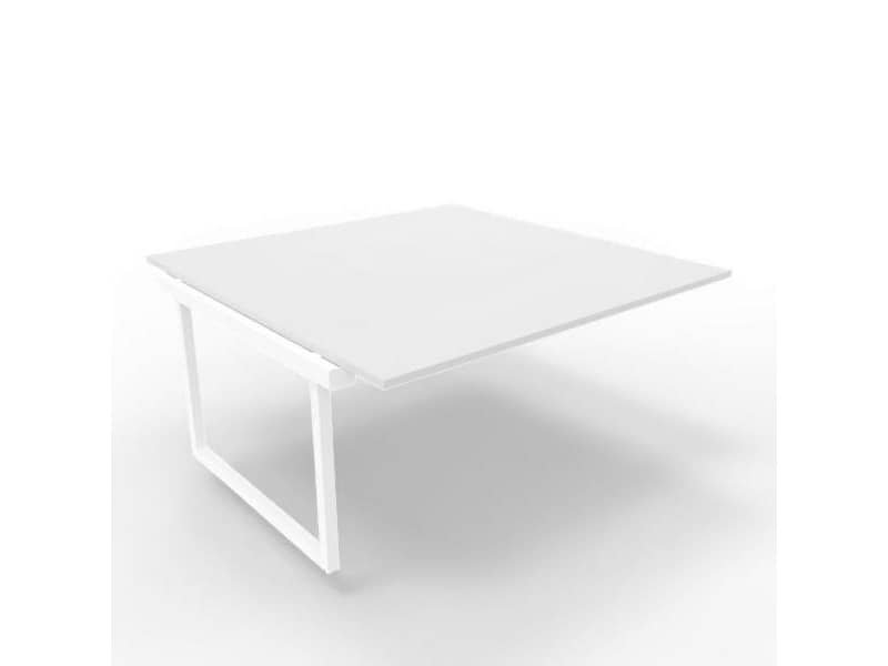 Postazione aggiuntiva bench piano grigio 160x160xH.75 cm gamba ad anello in acciaio bianco Practika P2 ECBIA16-GR-I