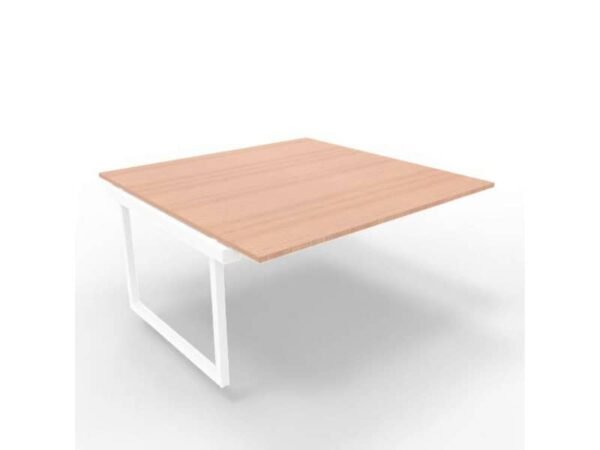 Postazione aggiuntiva bench piano noce 160x160xH.75 cm gamba ad anello in acciaio bianco Practika P2 ECBIA16-NO-I