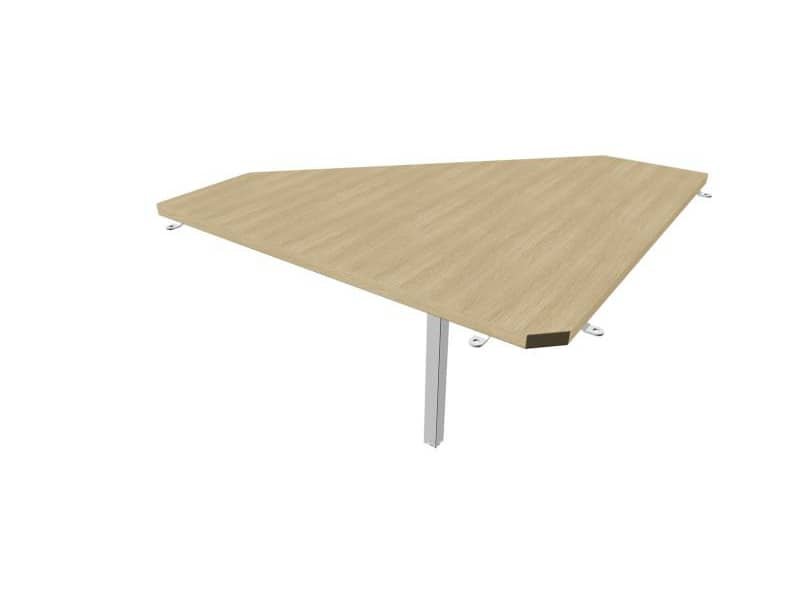 Raccordo 90ø piano rovere 84x84xH.75 cm gamba in acciaio argento per scrivanie Practika P1 Quadrifoglio ECRA9001-RK-A