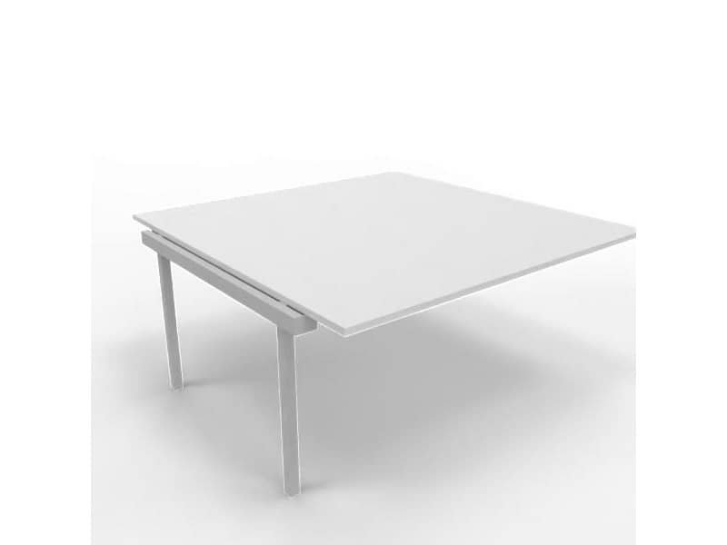 Postazione aggiuntiva bench piano grigio 160x160xH.75 cm gamba a ponte in acciaio argento Practika P3 – ECBIC16-GR-A