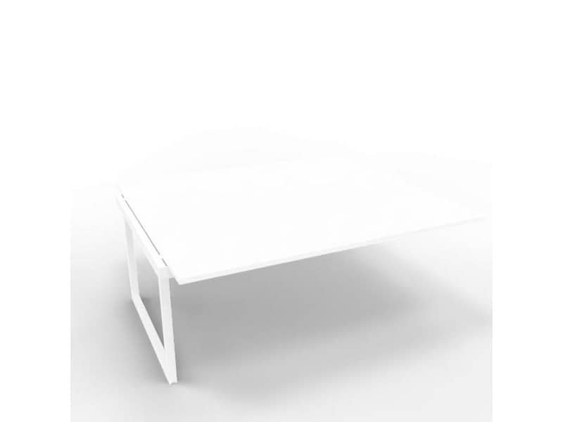 Postazione aggiuntiva bench piano bianco 180x160xH.75 cm gamba ad anello in acciaio bianco Practika P2 ECBIA18-BA-I