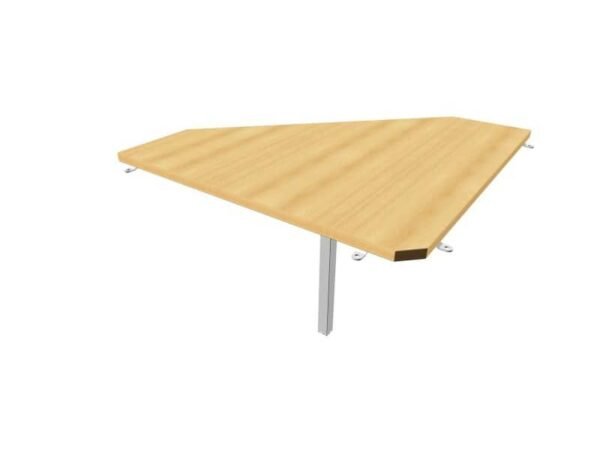 Raccordo 90ø piano faggio 84x84xH.75 cm gamba in acciaio argento per scrivanie Practika P1 Quadrifoglio ECRA9001-FA-A