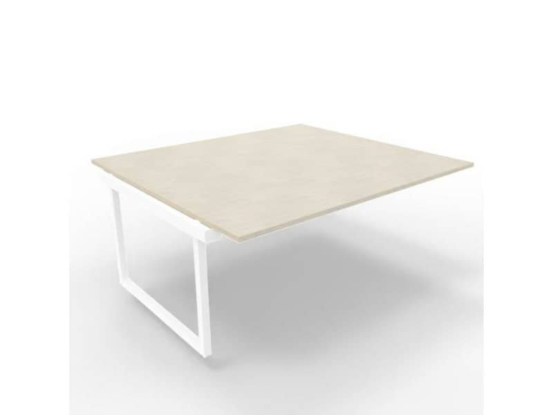 Postazione aggiuntiva bench cemento 180x160xH.75 cm gamba ad anello in acciaio bianco Practika P2 ECBIA18-CL-I