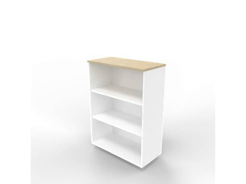 Armadio a giorno medio finitura rovere scocca bianca 90x45xH.123,2 cm linea Practika Quadrifoglio – ECEM90G-RK-BA