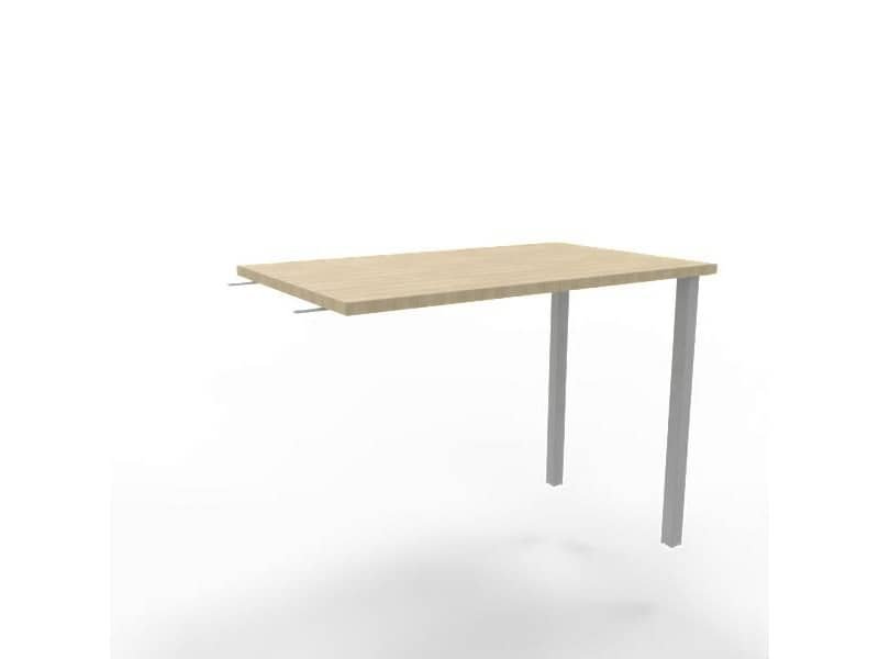 Dattilo scrivania sospeso piano rovere 100x60xH.75 cm gamba sez. quadrata in acciaio argento Practika ECDM100-RK-A
