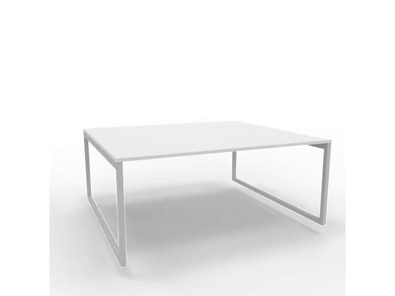 Bench piano grigio 180x160xH.75 cm gamba ad anello in acciaio argento linea Practika P2 Quadrifoglio – ECBEA18-GR-A