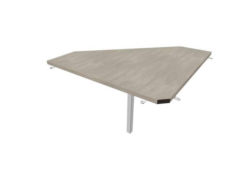 Raccordo 90ø piano cemento 84x84xH.75 cm gamba in acciaio argento per scrivanie Practika P1 Quadrifoglio ECRA9001-CL-A