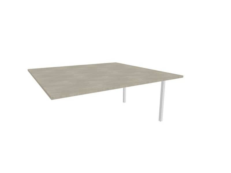 Postazione aggiuntiva bench piano rovere 160x160xH.75 cm gamba a ponte in acciaio argento Practika P3 – ECBIC16-RK-A