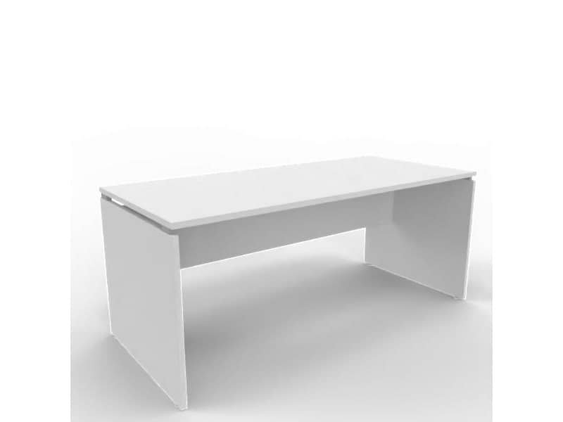 Scrivania piano grigio 180x80xH.75 cm fianco a pannello in melaminico in tinta Practika P4 Quadrifoglio ECSLP180-GR-GR