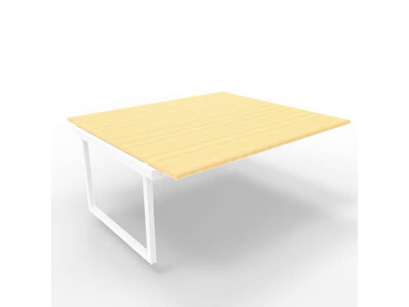 Postazione aggiuntiva bench piano faggio 180x160xH.75 cm gamba ad anello in acciaio bianco Practika P2 ECBIA18-FA-I