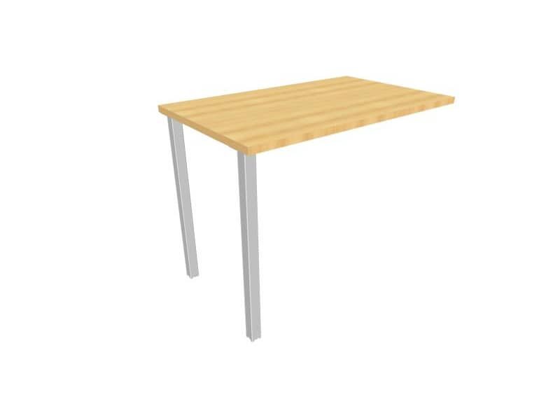 Dattilo scrivania sospeso piano faggio 100x60xH.75 cm gamba sez. quadrata in acciaio argento Practika ECDM100-FA-A