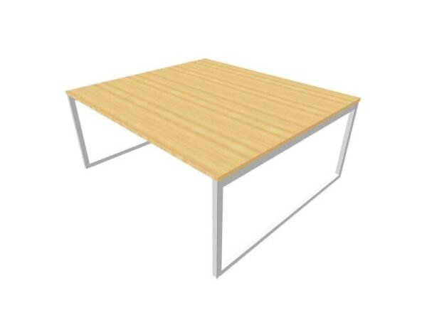 Bench piano faggio180x160xH.75 cm gamba ad anello in acciaio argento linea Practika P2 Quadrifoglio - ECBEA18-FA-A