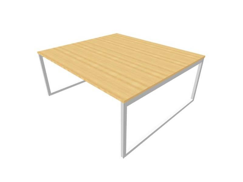 Bench piano faggio180x160xH.75 cm gamba ad anello in acciaio argento linea Practika P2 Quadrifoglio – ECBEA18-FA-A