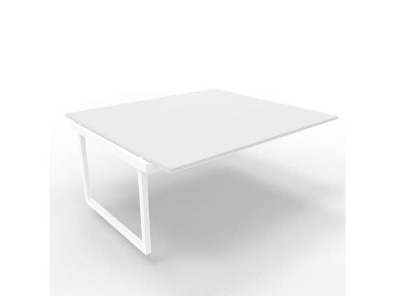 Postazione aggiuntiva bench piano grigio 180x160xH.75 cm gamba ad anello in acciaio bianco Practika P2 ECBIA18-GR-I