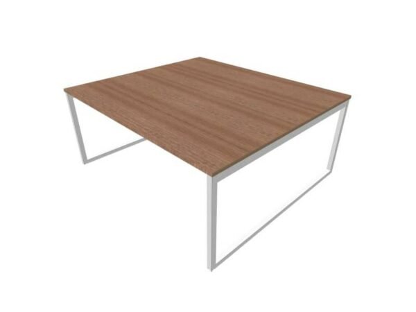 Bench piano noce canaletto 180x160xH.75 cm gamba ad anello in acciaio argento linea Practika P1 - ECBEA18-NO-A