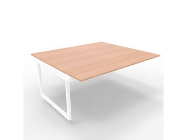 Postazione aggiuntiva bench piano noce 180x160xH.75 cm gamba ad anello in acciaio bianco Practika P2 ECBIA18-NO-I