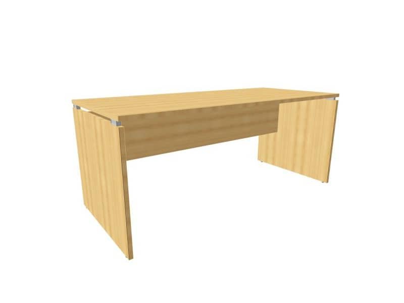 Scrivania piano faggio 180x80xH.75 cm fianco a pannello in melaminico in tinta Practika P4 Quadrifoglio ECSLP180-FA-FA
