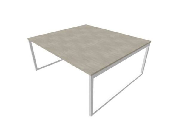 Bench piano cemento 180x160xH.75 cm gamba ad anello in acciaio argento linea Practika P2 Quadrifoglio - ECBEA18-CL-A