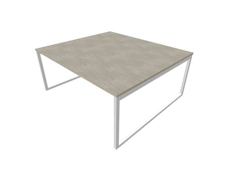 Bench piano cemento 180x160xH.75 cm gamba ad anello in acciaio argento linea Practika P2 Quadrifoglio – ECBEA18-CL-A
