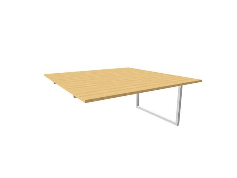 Postazione aggiuntiva bench piano faggio 160x160xH.75 cm gamba ad anello in acciaio argento Practika P2 ECBIA16-FA-A