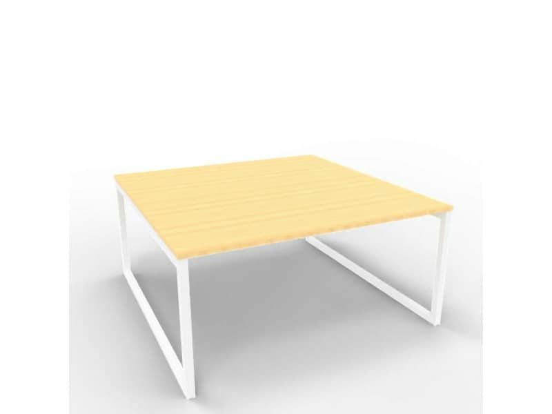 Bench piano faggio 160x160xH.75 cm gamba ad anello in acciaio bianco linea Practika P2 Quadrifoglio – ECBEA16-FA-I