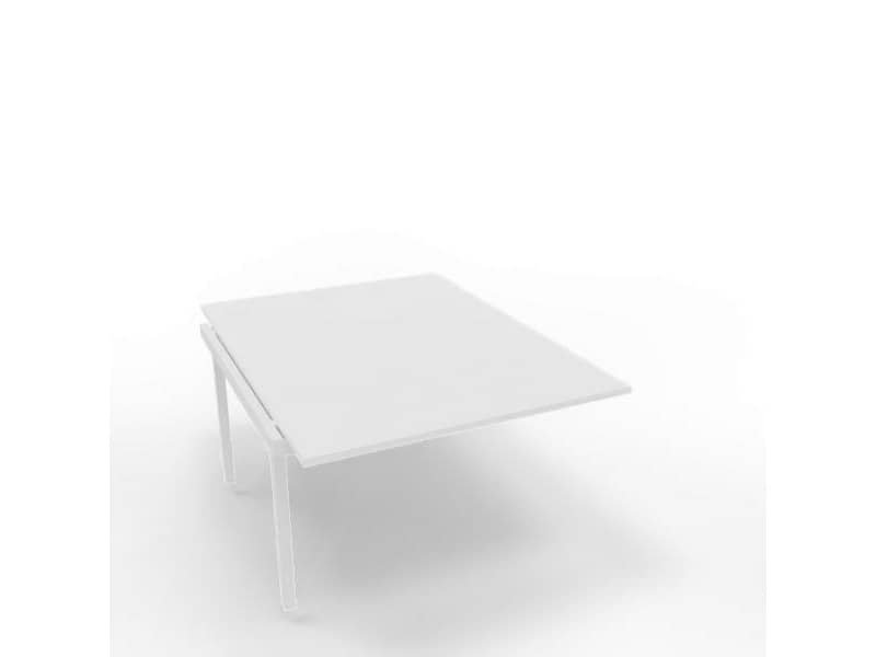 Postazione aggiuntiva bench piano bianco 120x160xH.75 cm gamba a ponte in acciaio bianco Practika P3 – ECBIC12-BA-I