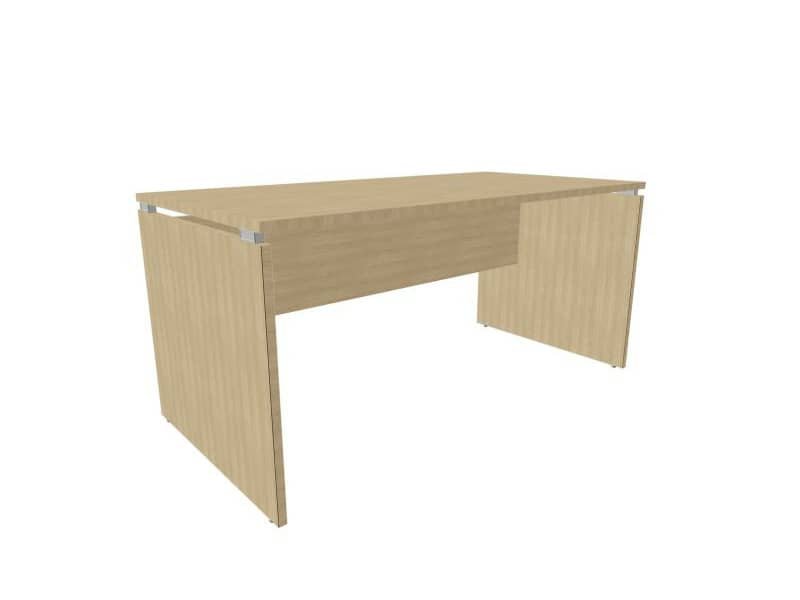 Scrivania piano rovere 160x80xH.75 cm fianco a pannello in melaminico in tinta Practika P4 Quadrifoglio ECSLP160-RK-RK