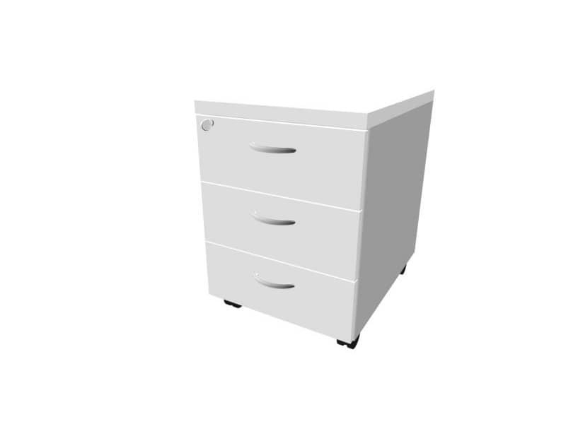 Cassettiera grigia 3 cassetti 42x56x58 cm con ruote e serratura linea Practika Quadrifoglio – PKCA0003-GR-AA