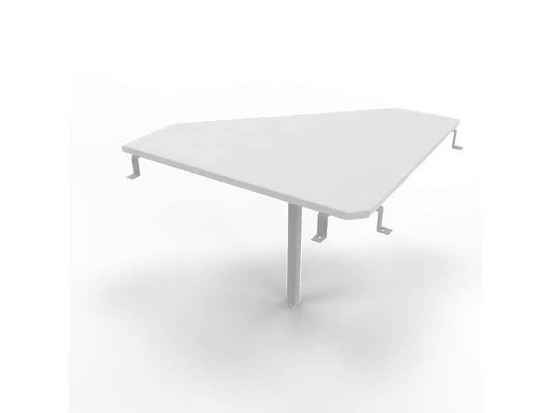 Raccordo 90¡ piano grigio 84x84xH.75 cm gamba in acciaio argento per scrivanie Practika P3 Quadrifoglio ECRA9003-GR-A