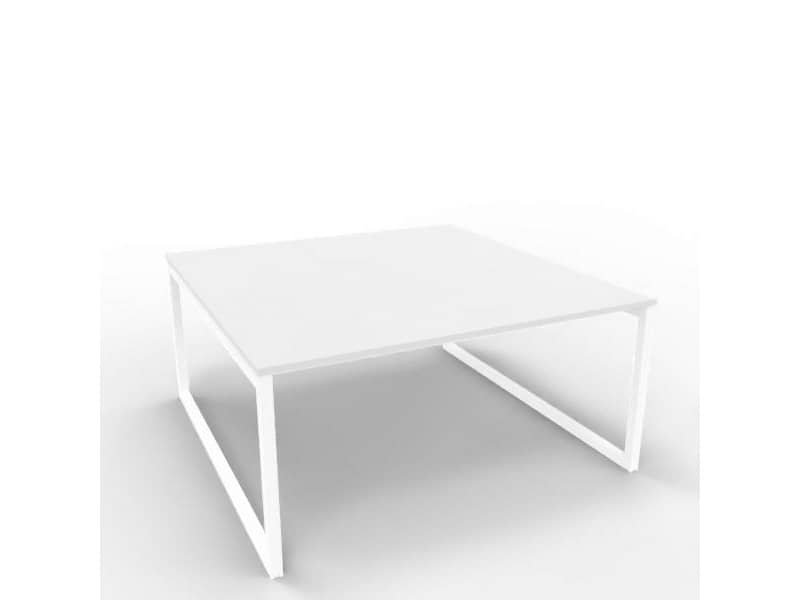 Bench piano grigio 160x160xH.75 cm gamba ad anello in acciaio bianco linea Practika P2 Quadrifoglio – ECBEA16-GR-I