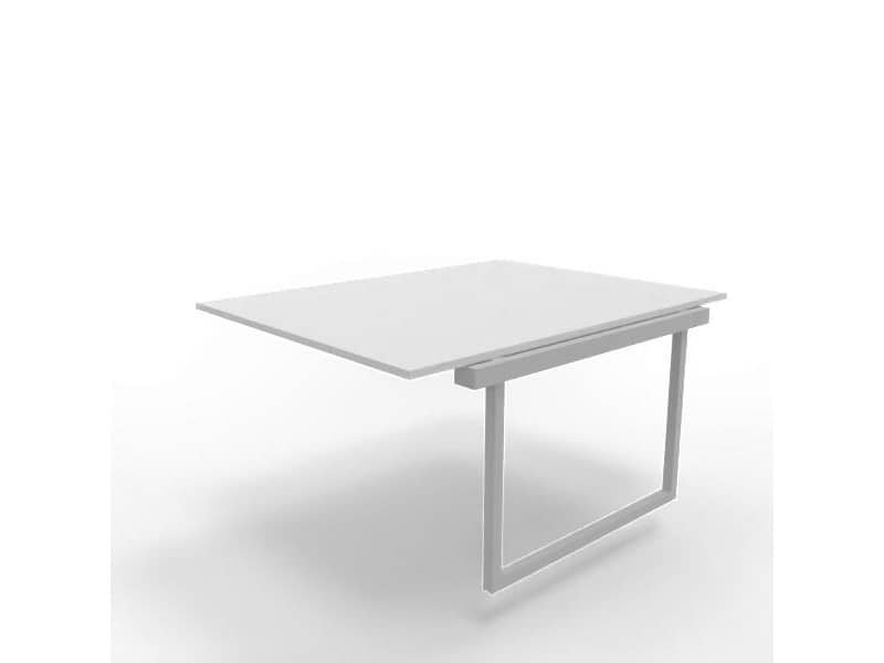 Postazione aggiuntiva bench piano grigio 120x160xH.75 cm gamba ad anello in acciaio argento Practika P2 ECBIA12-GR-A
