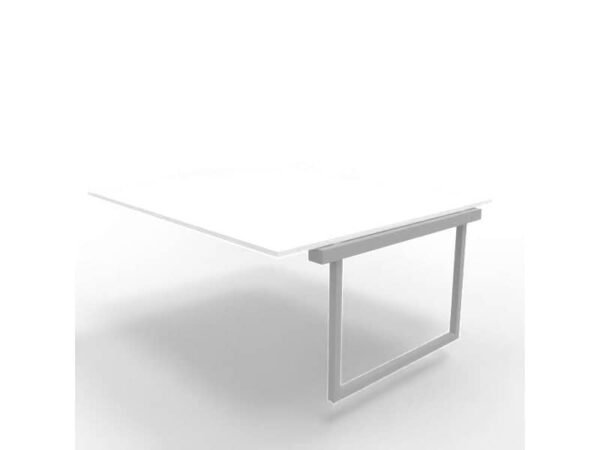 Postazione aggiuntiva bench piano bianco 180x160xH.75 cm gamba ad anello in acciaio argento Practika P2 ECBIA18-BA-A
