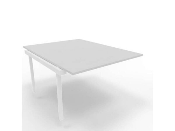 Postazione aggiuntiva bench piano grigio 120x160xH.75 cm gamba a ponte in acciaio bianco Practika P3 - ECBIC12-GR-I