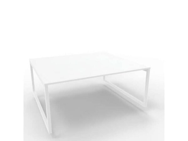 Bench piano bianco 180x160xH.75 cm gamba ad anello in acciaio bianco linea Practika P2 Quadrifoglio - ECBEA18-BA-I