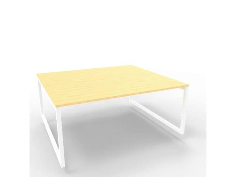 Bench piano faggio 180x160xH.75 cm gamba ad anello in acciaio bianco linea Practika P2 Quadrifoglio – ECBEA18-FA-I