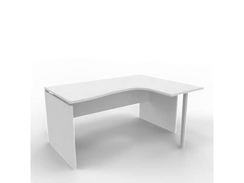 Scrivania penisola destra piano grigio 160x120xH.75 cm fianco a pannello in melaminico Practika P4 ECSLP16D-BA-BA