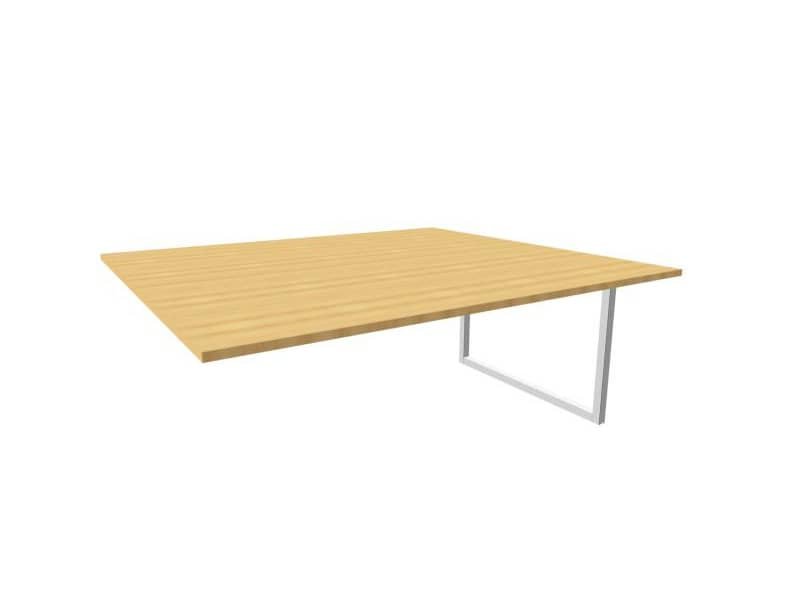 Postazione aggiuntiva bench piano faggio 180x160xH.75 cm gamba ad anello in acciaio argento Practika P2 ECBIA18-FA-A