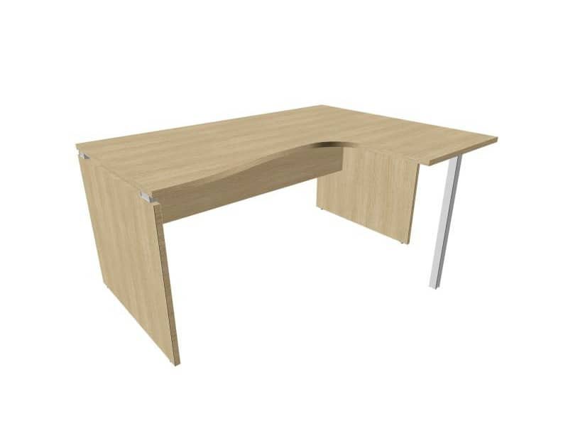 Scrivania penisola destra piano rovere 160x120xH.75 cm fianco a pannello in melaminico Practika P4 ECSLP16D-RK-RK