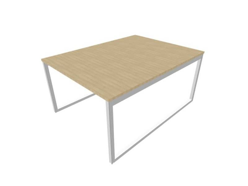 Bench piano rovere 120x160xH.75 cm gamba ad anello in acciaio argento linea Practika P2 Quadrifoglio – ECBEA12-RK-A