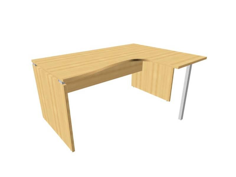 Scrivania penisola destra piano faggio 160x120xH.75 cm fianco a pannello in melaminico Practika P4 ECSLP16D-FA-FA