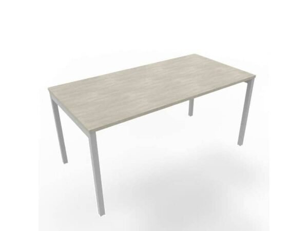 Scrivania piano cemento 160x80xH.75 cm gamba a ponte in acciaio argento linea Practika P3 Quadrifoglio - ECSPT160-CL-A