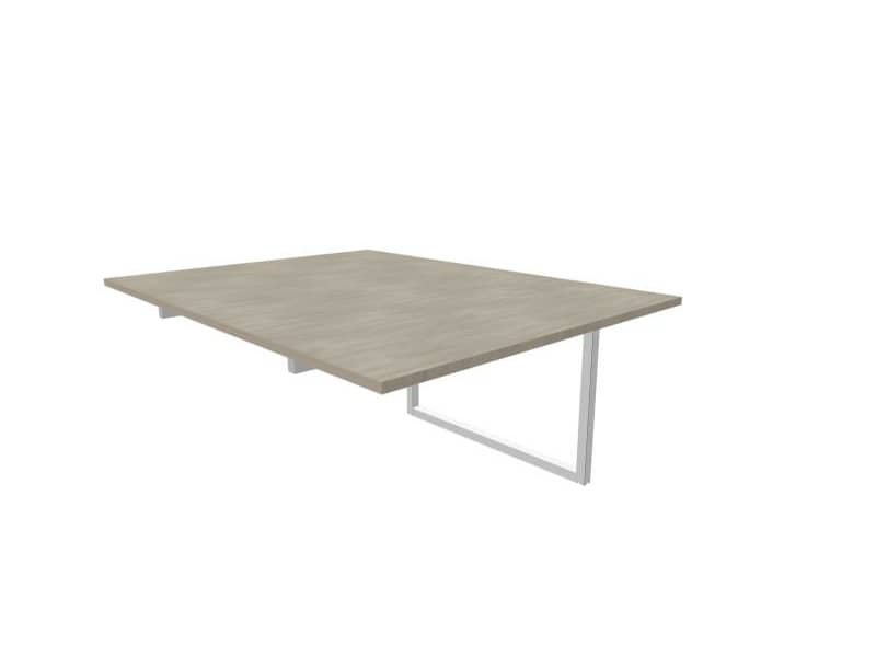 Postazione aggiuntiva bench cemento 120x160xH.75 cm gamba ad anello in acciaio argento Practika P2 ECBIA12-CL-A